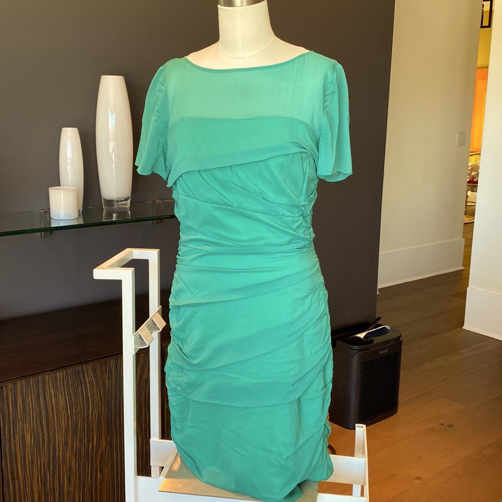 Sea foam short Rouched dress